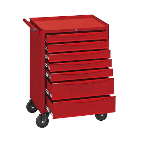 Teng Tools 7 Series Roller Tool Cabinet, 7 Drawer, Red, Steel, 26 in W x 18 in D x 37 in H TCW707EVU